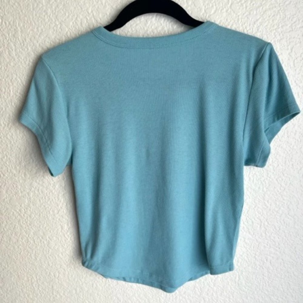 Old Navy Ribbed blue Short Sleeve Tee XS Soft Stretch Basic Top